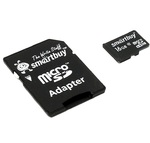 Карта памяти Smartbuy microSDHC 16GB Class 10 с адаптером