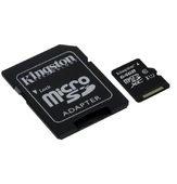 Карта памяти Kingston microSDHC 64GB Class 10 с адаптером
