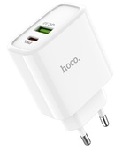 Сетевое зарядное устройство HOCO C57A Speed charger 18W, QC 3.0, PD 3.0, USB, Type-C белое