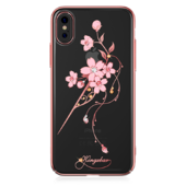 Пластиковый чехол со стразами Swarovski Kingxbar Exquisite Series для iPhone X розовое золото