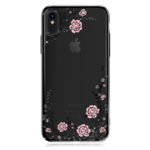 Пластиковый чехол со стразами Swarovski Kingxbar Flora Series для iPhone X черный