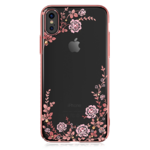 Пластиковый чехол со стразами Swarovski Kingxbar Flora Series для iPhone X розовое золото