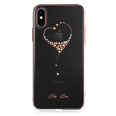 Пластиковый чехол со стразами Swarovski Kingxbar Wish Series для iPhone X Heart розовое золото