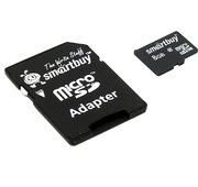 Карта памяти Smartbuy microSDHC 8GB Class 10 с адаптером